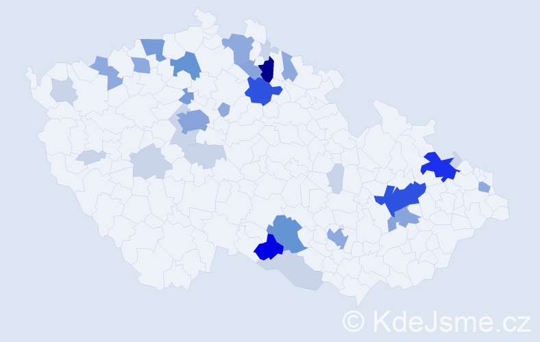 Příjmení: 'Kloboučková', počet výskytů 99 v celé ČR