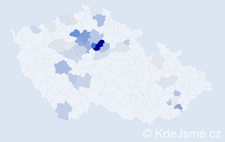 Příjmení: 'Mejzr', počet výskytů 130 v celé ČR