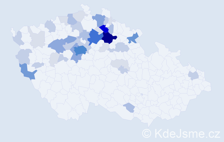 Příjmení: 'Kůtková', počet výskytů 143 v celé ČR