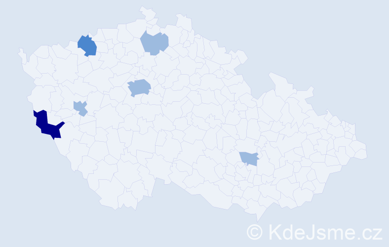 Příjmení: 'Tumurbat', počet výskytů 10 v celé ČR