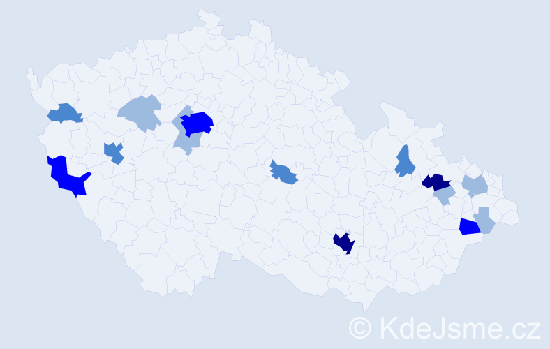Příjmení: 'Pauler', počet výskytů 30 v celé ČR