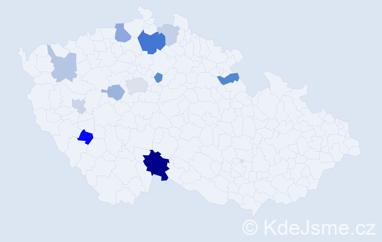 Příjmení: 'Wehle', počet výskytů 21 v celé ČR