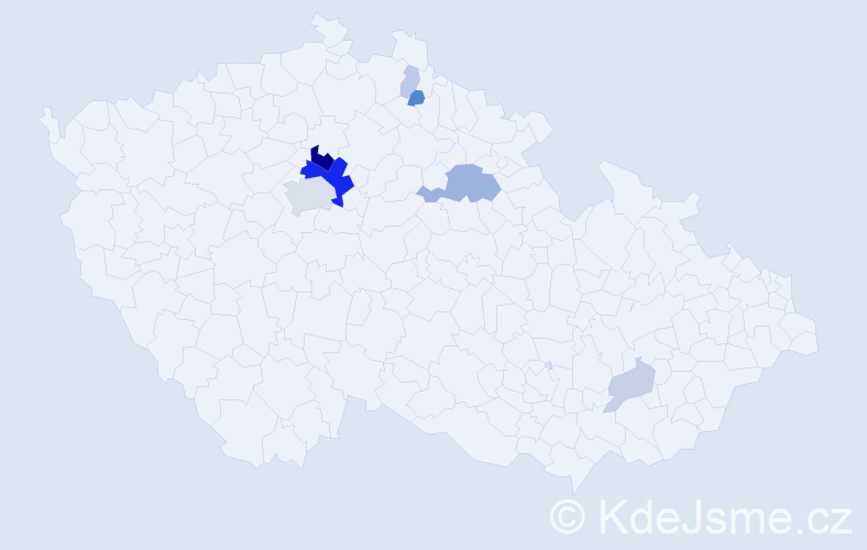 Příjmení: 'Zurynková', počet výskytů 25 v celé ČR