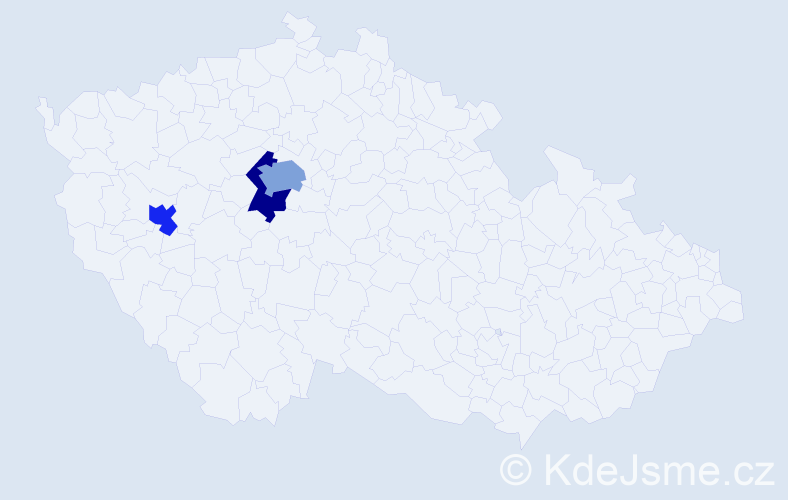 Příjmení: 'Kuklinca', počet výskytů 4 v celé ČR