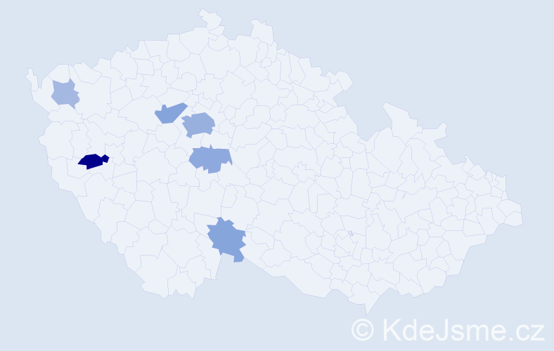 Příjmení: 'Klempera', počet výskytů 18 v celé ČR