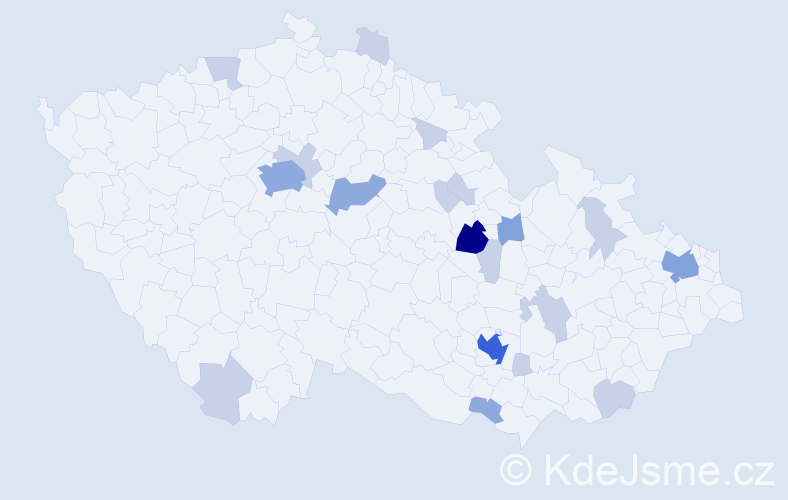Příjmení: 'Láznická', počet výskytů 43 v celé ČR