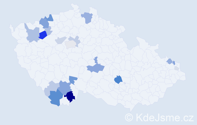 Příjmení: 'Antoni', počet výskytů 62 v celé ČR