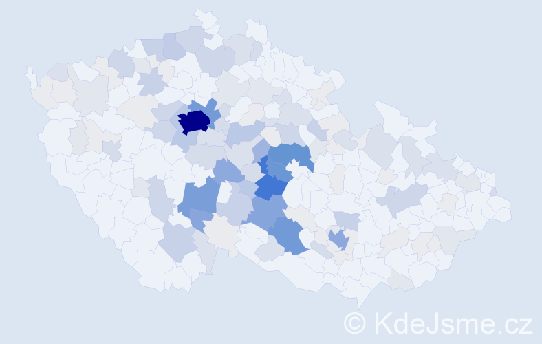 Příjmení: 'Semrád', počet výskytů 530 v celé ČR