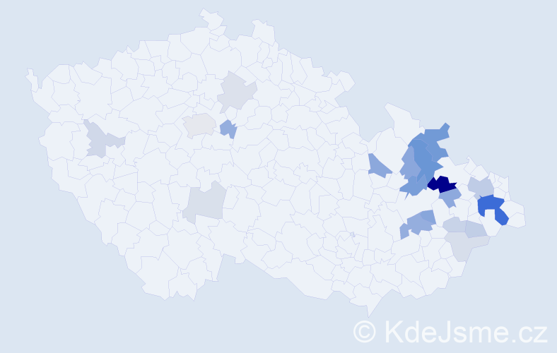 Příjmení: 'Krasula', počet výskytů 54 v celé ČR