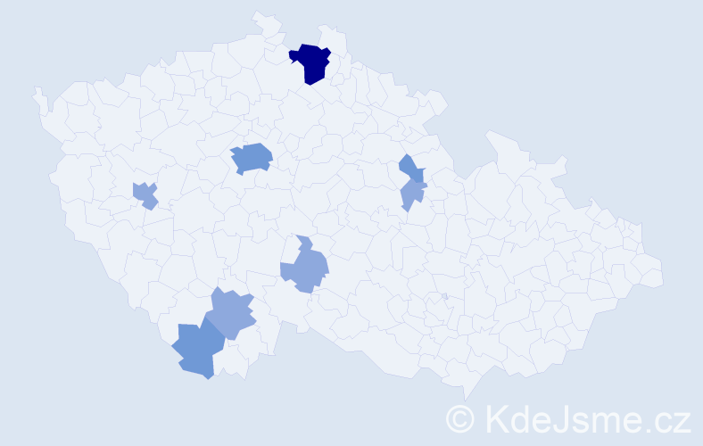 Příjmení: 'Klajl', počet výskytů 16 v celé ČR