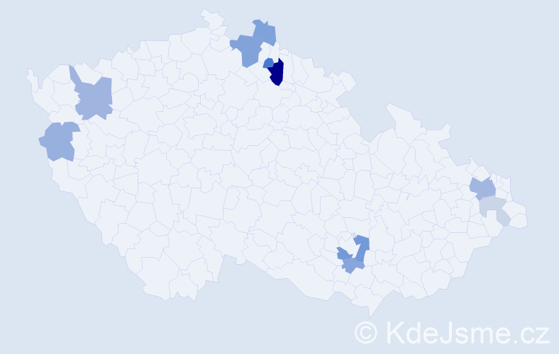 Příjmení: 'Kola', počet výskytů 23 v celé ČR