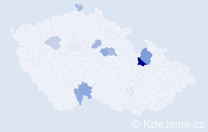 Příjmení: 'Titzl', počet výskytů 24 v celé ČR