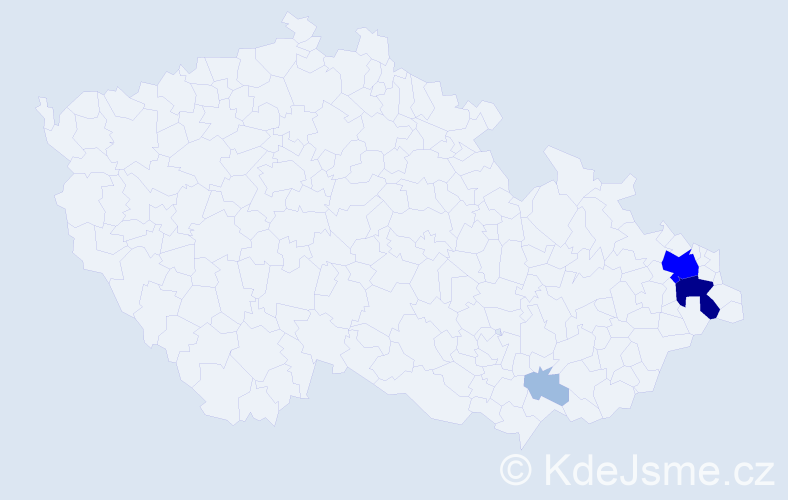 Příjmení: 'Skalba', počet výskytů 8 v celé ČR