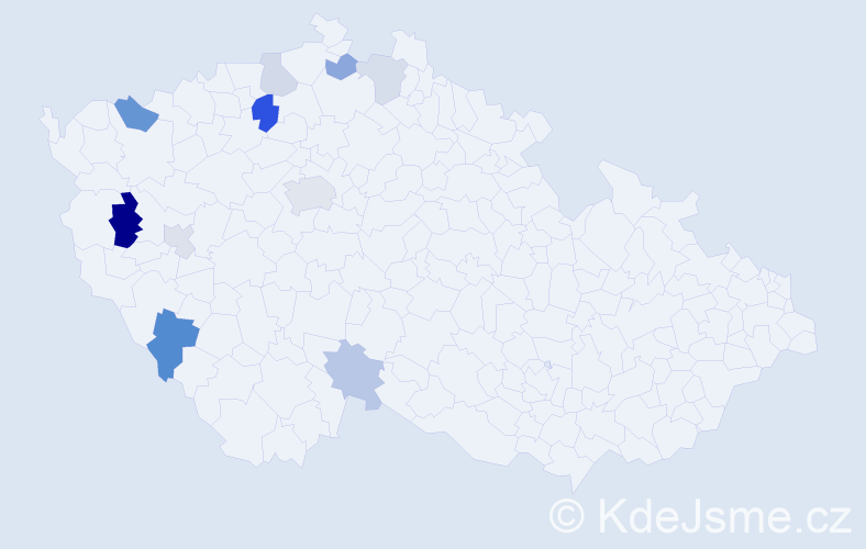Příjmení: 'Černegová', počet výskytů 19 v celé ČR