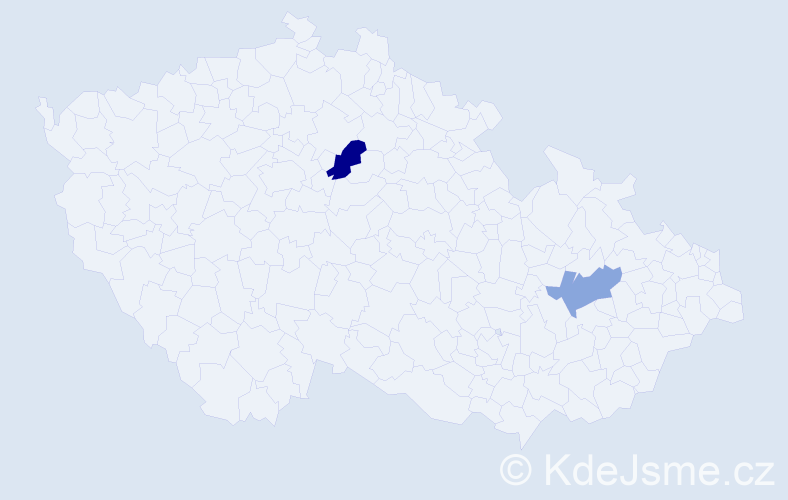 Příjmení: 'Mór', počet výskytů 5 v celé ČR