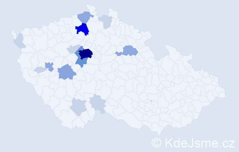 Příjmení: 'Kormunda', počet výskytů 44 v celé ČR
