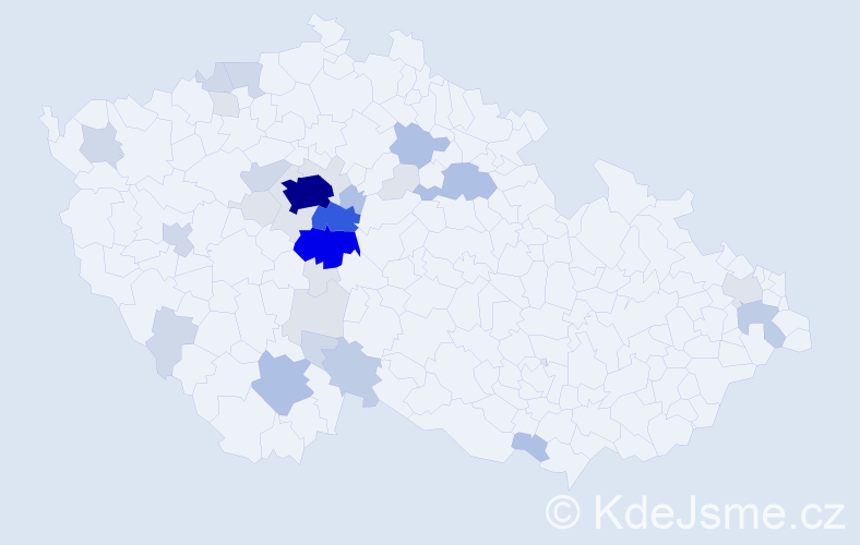 Příjmení: 'Vycpálek', počet výskytů 121 v celé ČR