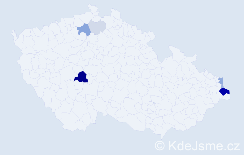 Příjmení: 'Chwastek', počet výskytů 25 v celé ČR
