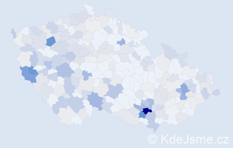 Příjmení: 'Duchoň', počet výskytů 838 v celé ČR