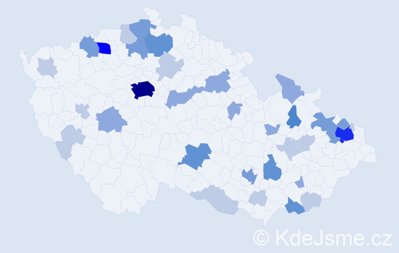 Příjmení: 'Cingelová', počet výskytů 93 v celé ČR