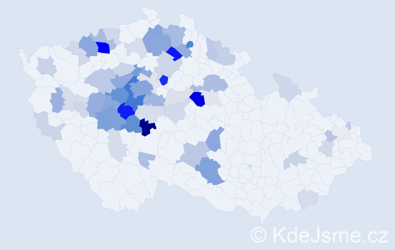 Příjmení: 'Zikán', počet výskytů 223 v celé ČR