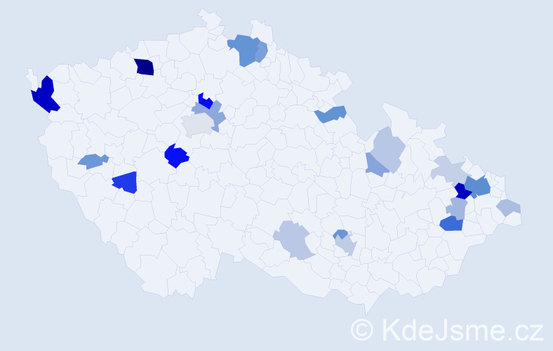 Příjmení: 'Kusková', počet výskytů 62 v celé ČR