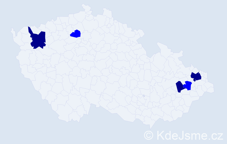 Příjmení: 'Waclav', počet výskytů 8 v celé ČR