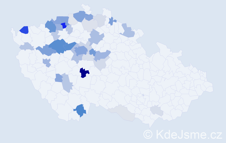 Příjmení: 'Kaftan', počet výskytů 162 v celé ČR