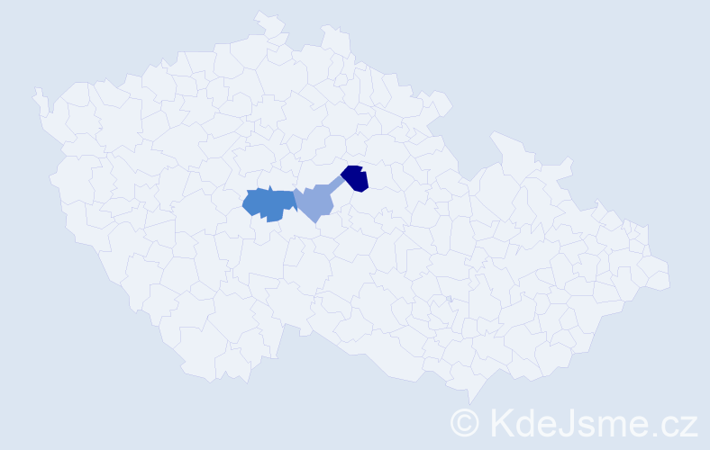 Příjmení: 'Cuhorková', počet výskytů 8 v celé ČR