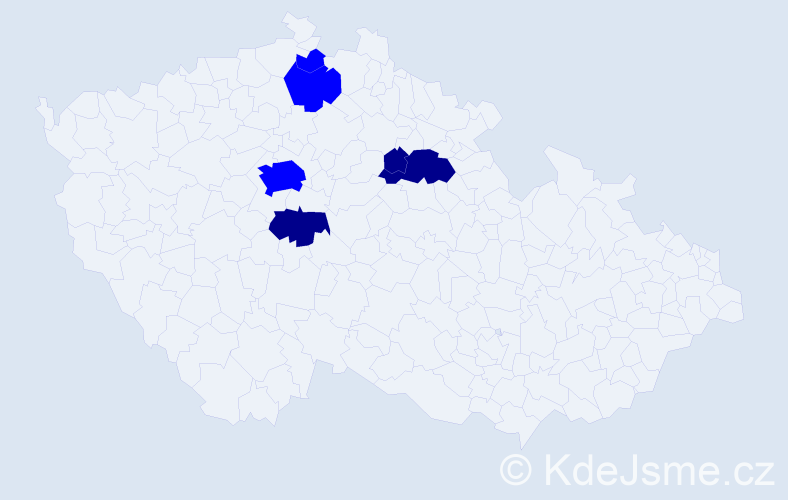 Příjmení: 'Raud', počet výskytů 9 v celé ČR