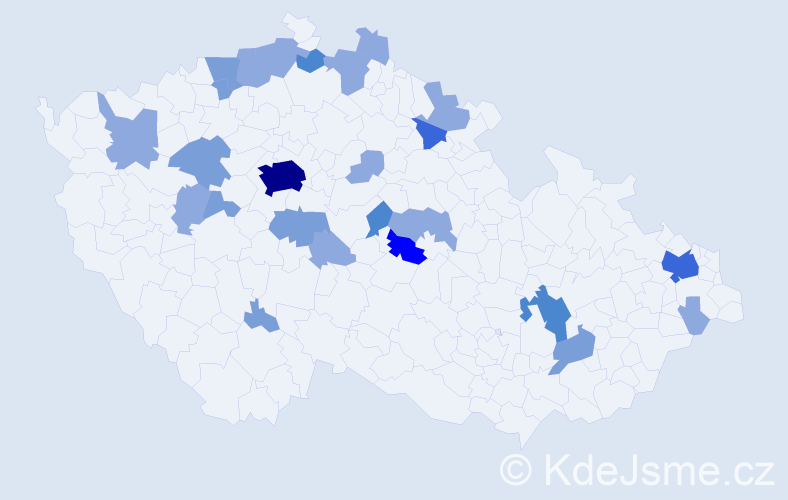 Příjmení: 'Vosičková', počet výskytů 54 v celé ČR