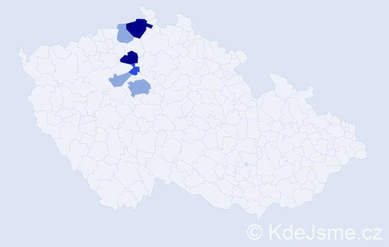 Příjmení: 'Pocnerová', počet výskytů 24 v celé ČR
