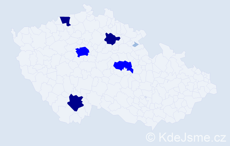 Příjmení: 'Trmatová', počet výskytů 19 v celé ČR