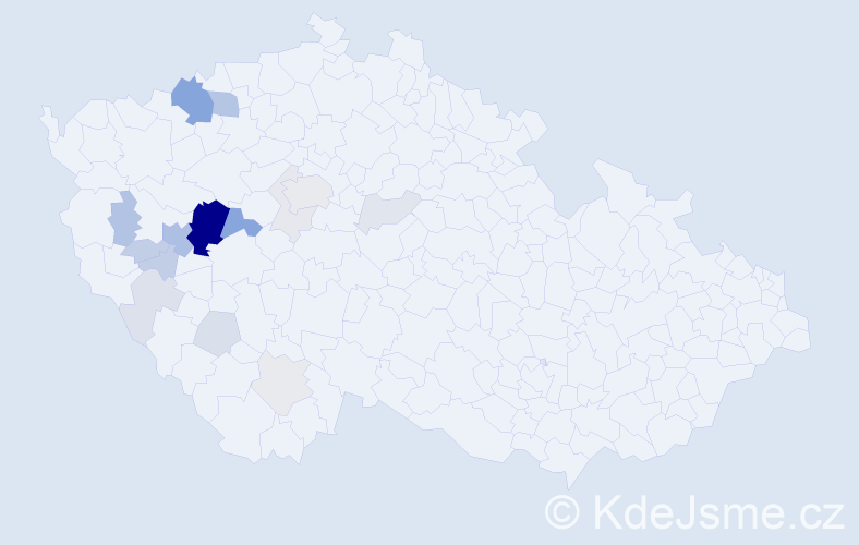 Příjmení: 'Auterský', počet výskytů 58 v celé ČR