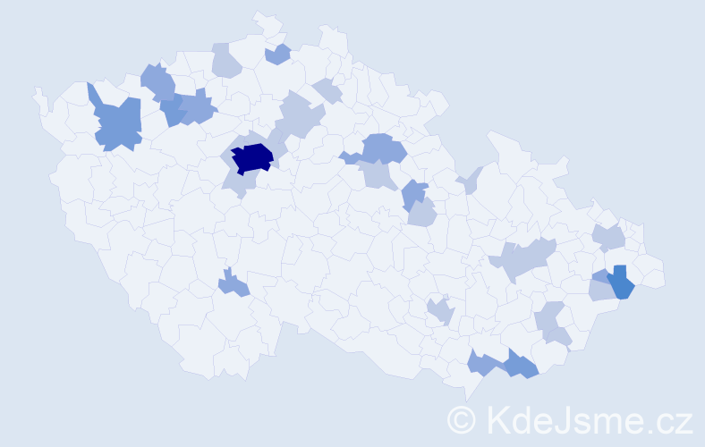Příjmení: 'Límová', počet výskytů 54 v celé ČR