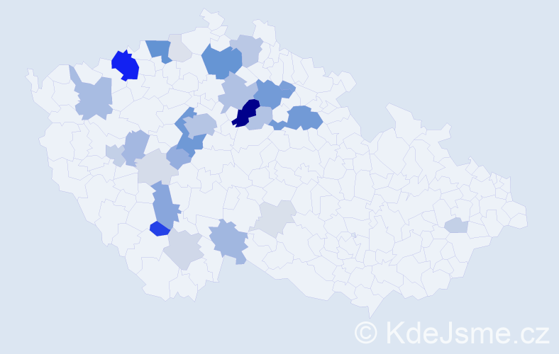 Příjmení: 'Rykl', počet výskytů 112 v celé ČR