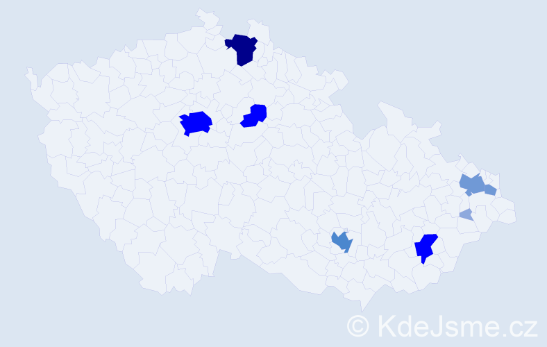Příjmení: 'Chrastecká', počet výskytů 26 v celé ČR