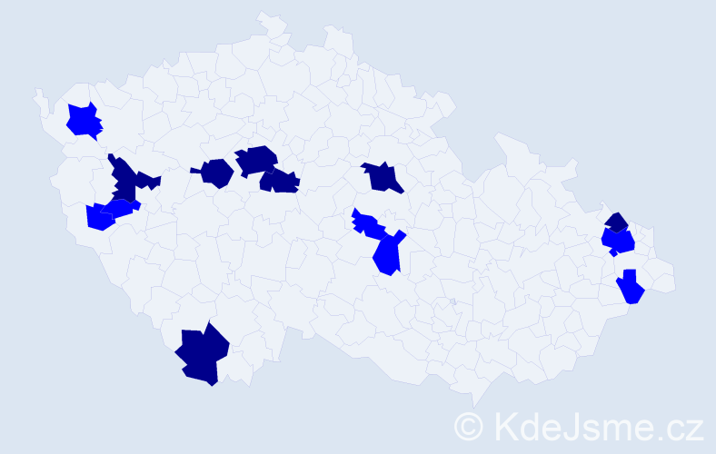 Příjmení: 'Zdechovan', počet výskytů 21 v celé ČR