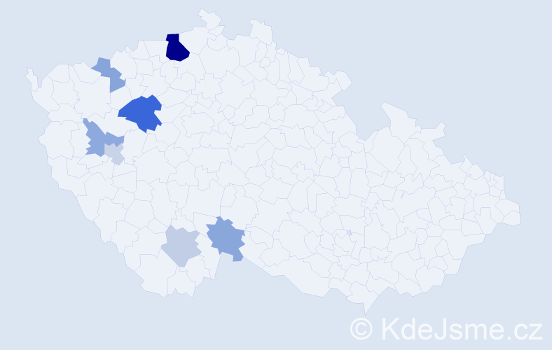 Příjmení: 'Cynybulk', počet výskytů 17 v celé ČR