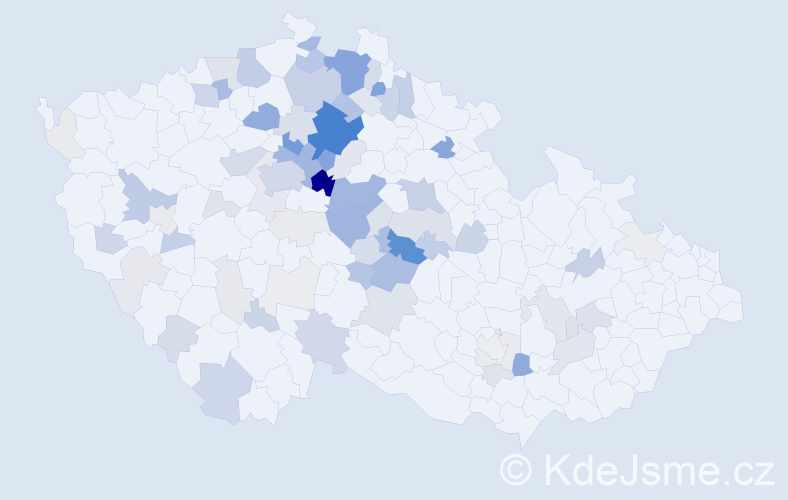 Příjmení: 'Řípa', počet výskytů 315 v celé ČR