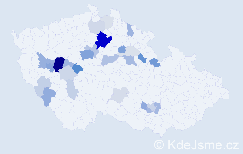 Příjmení: 'Vlad', počet výskytů 100 v celé ČR
