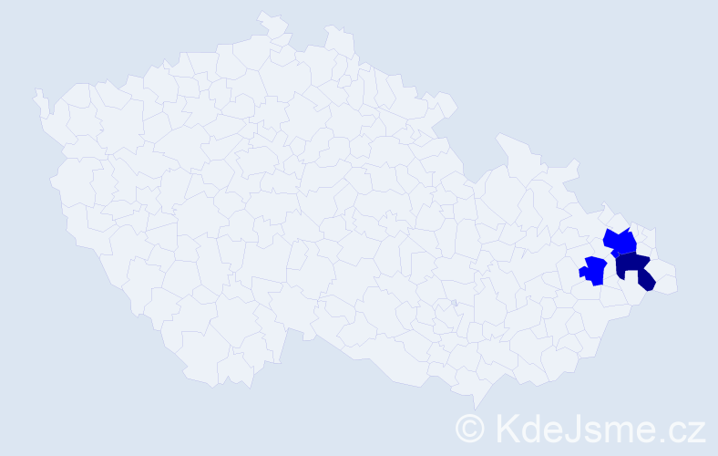 Příjmení: 'Kőppel', počet výskytů 4 v celé ČR