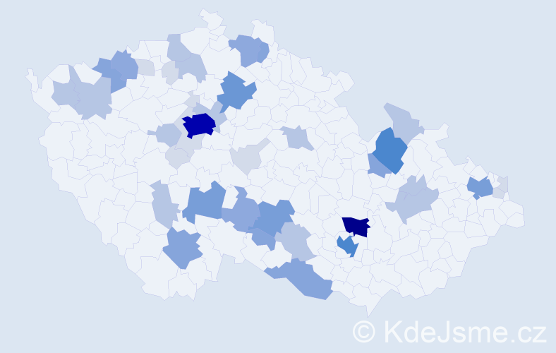 Příjmení: 'Foit', počet výskytů 135 v celé ČR