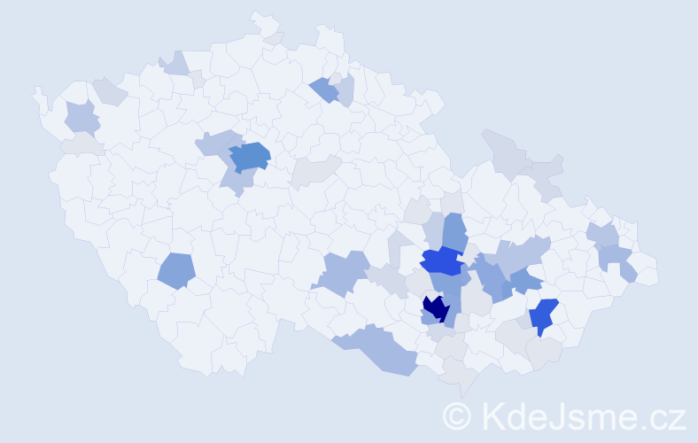 Příjmení: 'Hrazdira', počet výskytů 218 v celé ČR