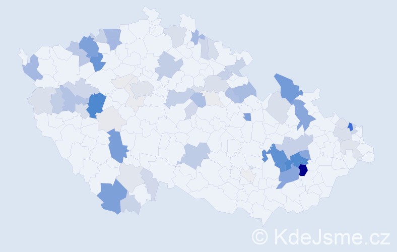 Příjmení: 'Gabor', počet výskytů 250 v celé ČR