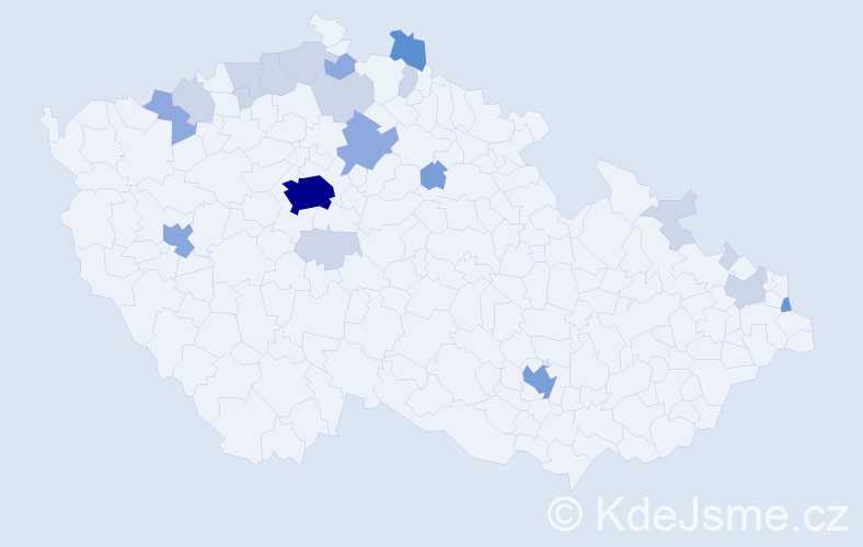 Příjmení: 'Goroĺová', počet výskytů 54 v celé ČR