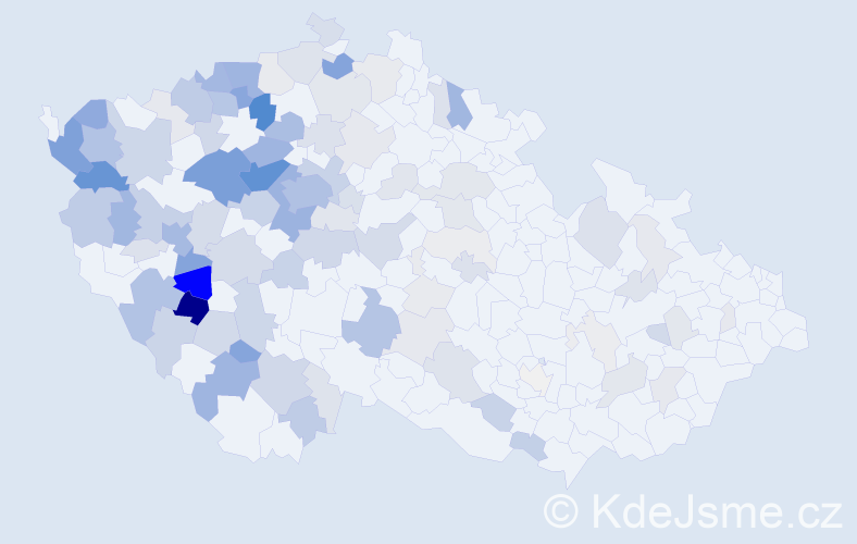 Příjmení: 'Větrovec', počet výskytů 481 v celé ČR