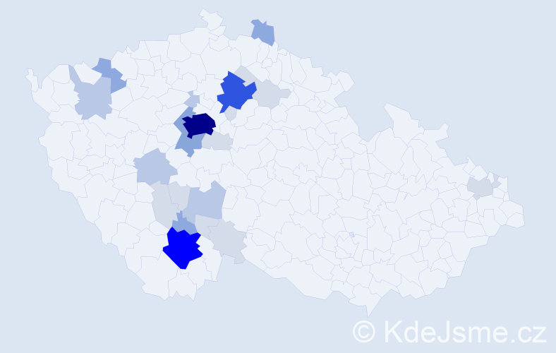 Příjmení: 'Tlášková', počet výskytů 74 v celé ČR