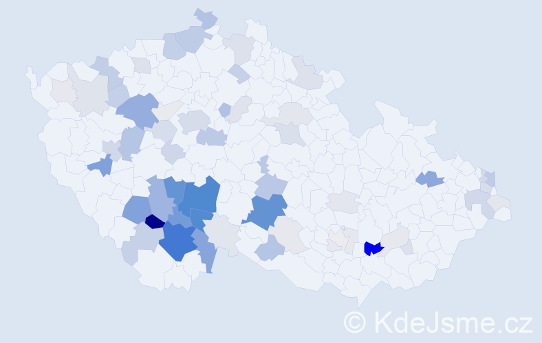 Příjmení: 'Honsa', počet výskytů 262 v celé ČR