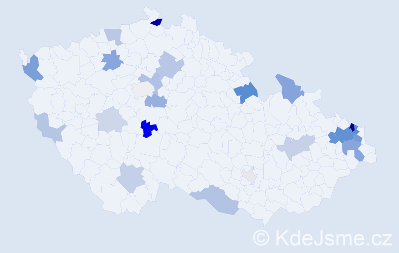 Příjmení: 'Vnenk', počet výskytů 71 v celé ČR
